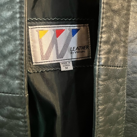 Wilsons leather Dark green chore style jacket size med vintage - Picture 3 of 6